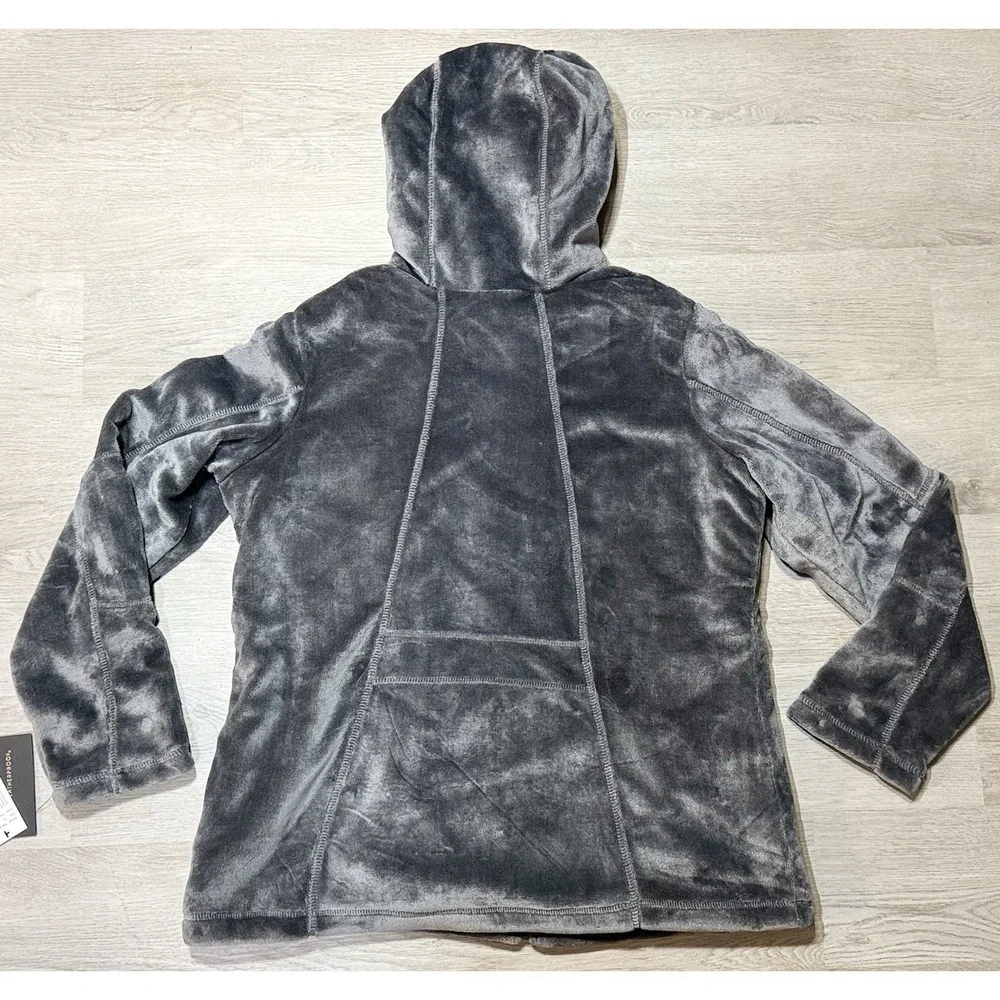 Weatherproof Cozy Sherpa Hoodie Women 1X Full Zip Gray Charcoal F9535W NWT - Picture 11 of 12